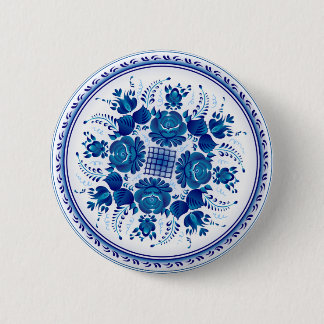 Knopf mit dem Ornament im Stil von Gzhel Button