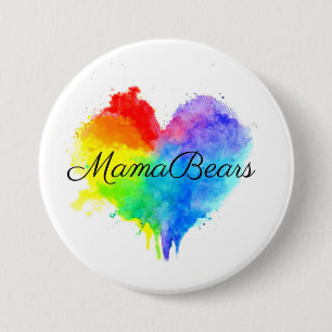 Knopf mit Regenbogen-Spritzer Herz Button