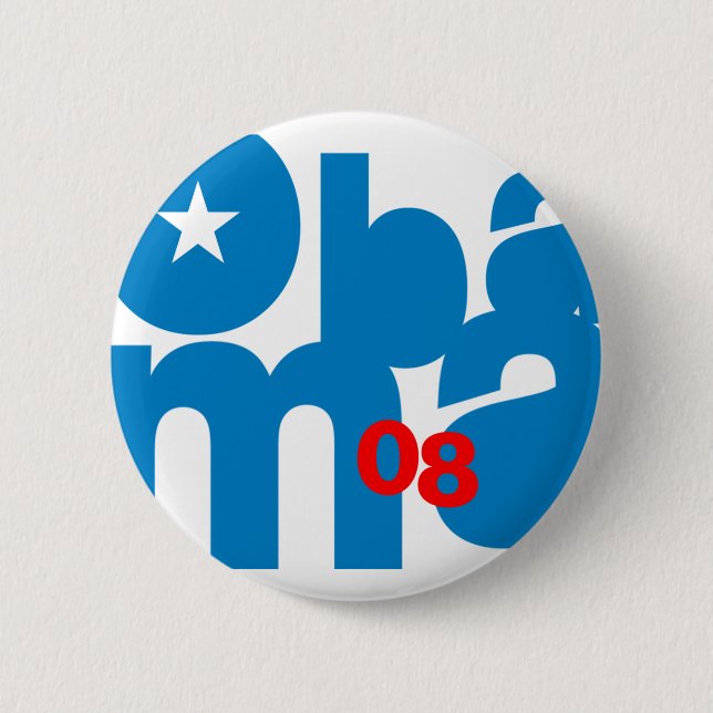 Knopf Obama-Quadrats 08 Button (Vorderseite)