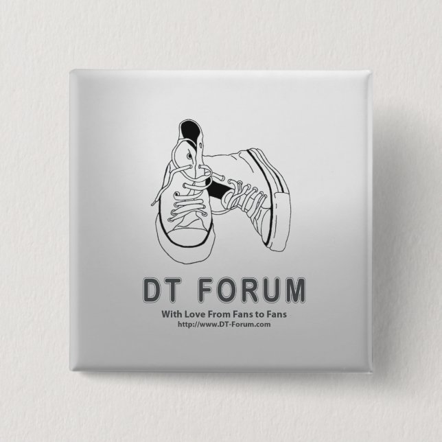 Knopf Papierlösekorotron-Forum-Quadrat Button (Vorderseite)