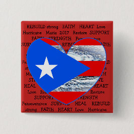 Knopf Puerto- Ricoflaggen-Hurrikan-Maria 2017 Button