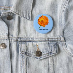 Knopf - Ringelblume am Stiel Button