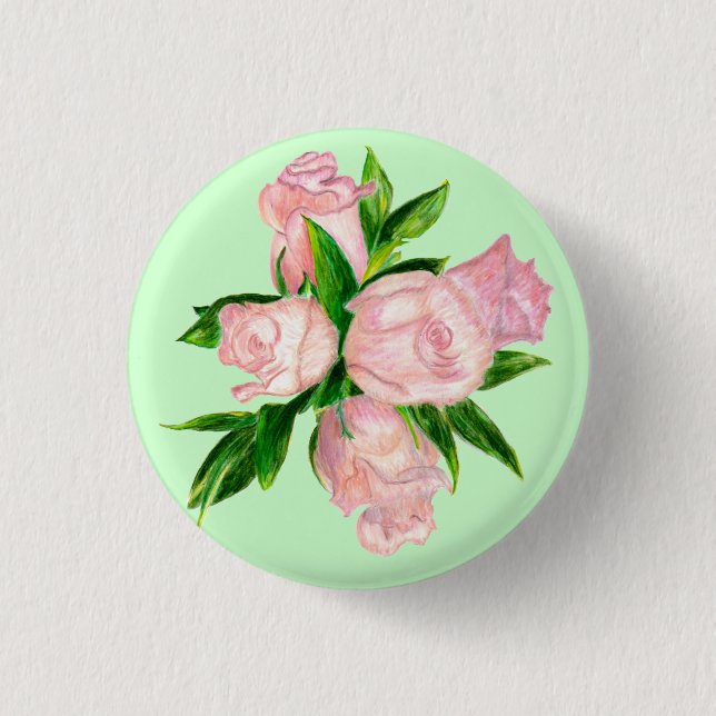 Knopf, rosa hybride Tee-Rosen Button (Vorderseite)