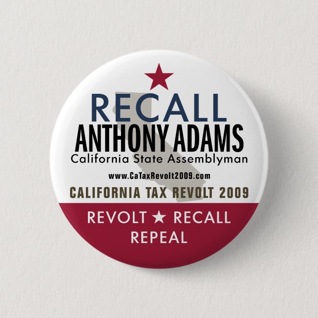Knopf Rückruf-Anthonys Adams Button (Vorderseite)