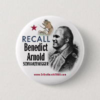 Knopf Rückruf-Benedict Arnold Schwarzenegger