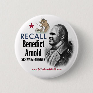 Knopf Rückruf-Benedict Arnold Schwarzenegger Button