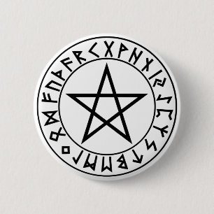 Knopf Rune-Pentagramm Button