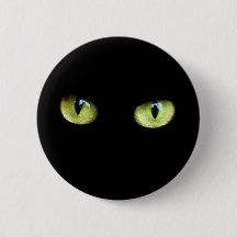 Knopf schwarze Katze grüne Augen
