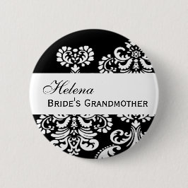 Knopf-Schwarzweiss-Damast die GROSSMUTTER der Button