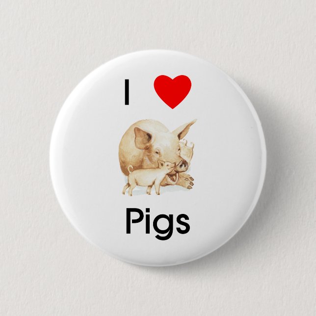 Knopf Schweine der Liebe I Button (Vorderseite)