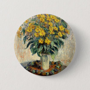 Knopf, Topinambur-Blumen Claudes Monet Button