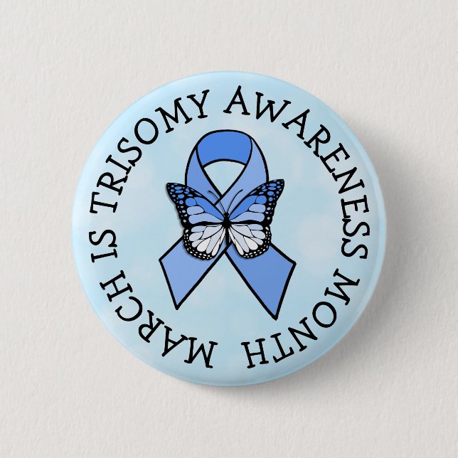 Knopf "Trisomy Awareness Ribbon" Button (Vorderseite)