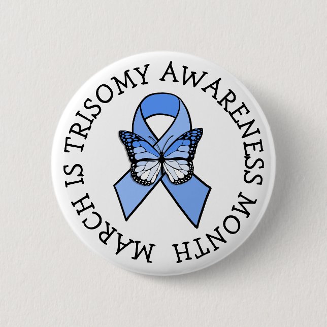 Knopf "Trisomy Awareness Ribbon" Button (Vorderseite)