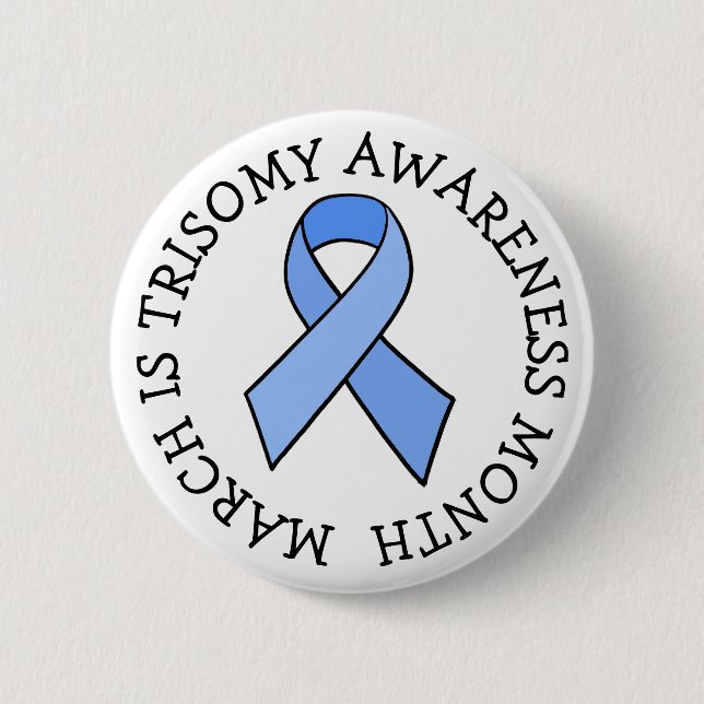 Knopf "Trisomy Awareness Ribbon" Button (Vorderseite)
