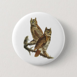 Knopf: Virginia-Uhu durch John James Audubon Button
