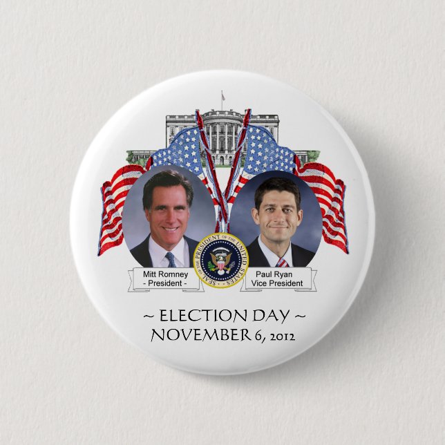 KNOPF WAHLTAG Mitt Romneys Paul Ryan Button (Vorderseite)