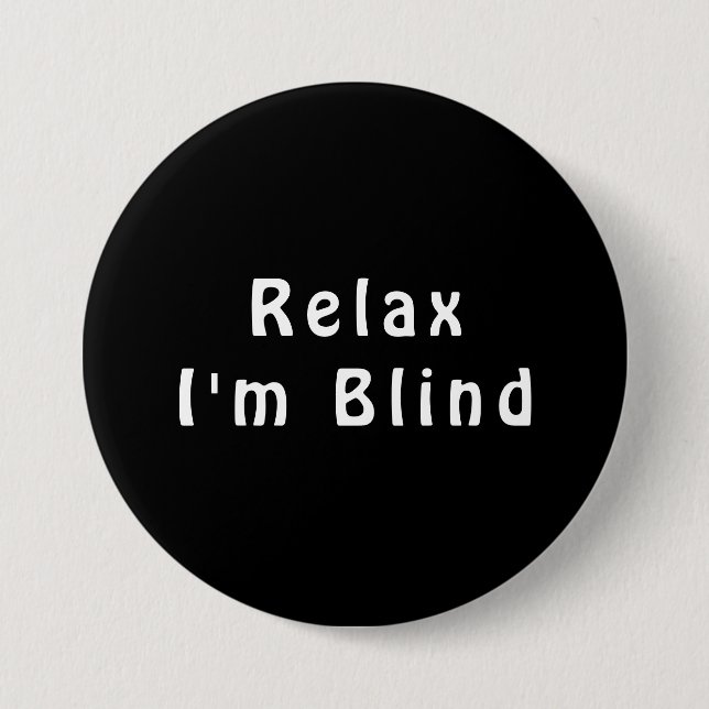 Knopf "White Black Relax Joke Eye" Button (Vorderseite)