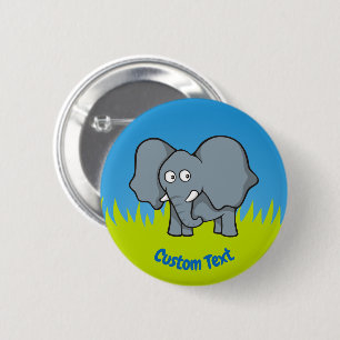 Knopfdruck des grauen Elefanten-Cartoon Button
