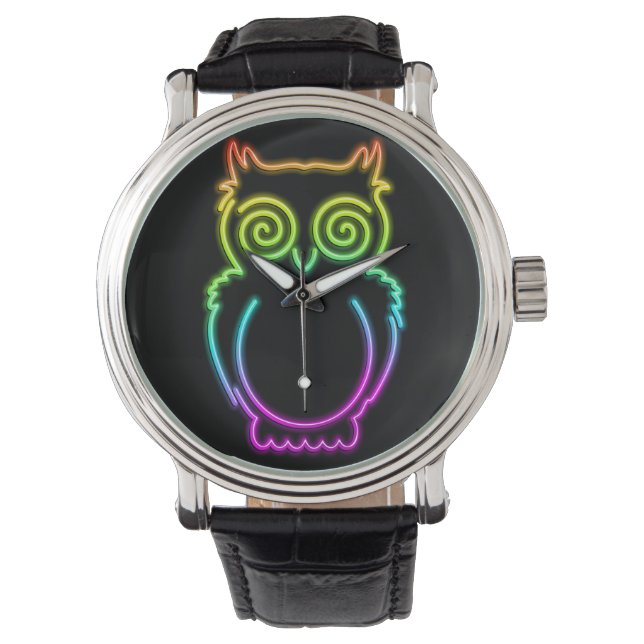 Knopfdruck für die Augenwischerei Psychedelischer  Armbanduhr (Vorderseite)
