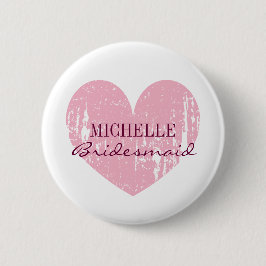 Knöpfe an der rosa Herzmuschel | Personalisierter  Button