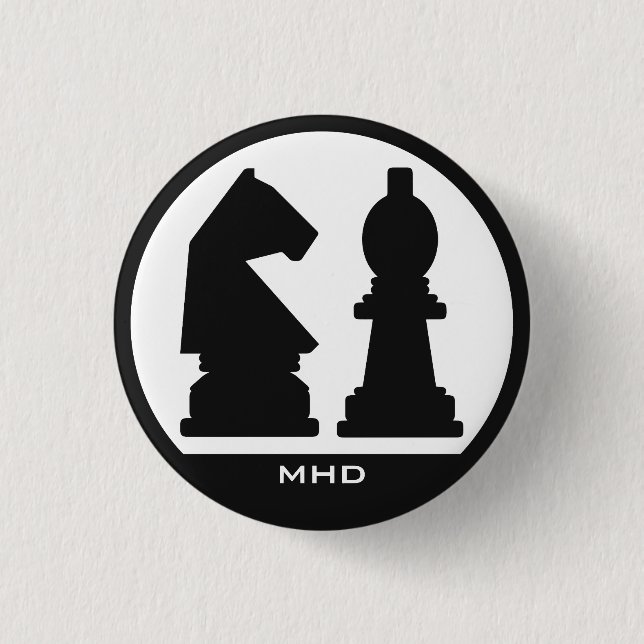 Knöpfe für benutzerdefinierte Monogramme CHESS Button (Vorderseite)