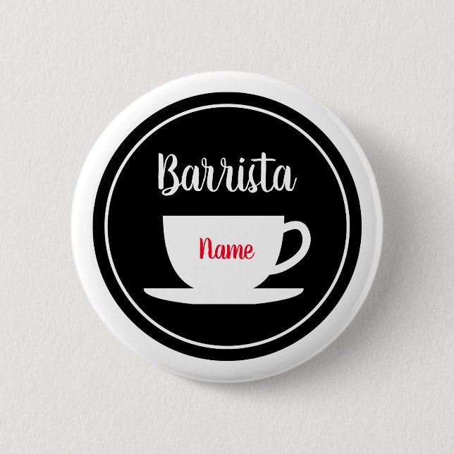 Knöpfe für den Barista-Namen für Kaffeehaus Button (Vorderseite)