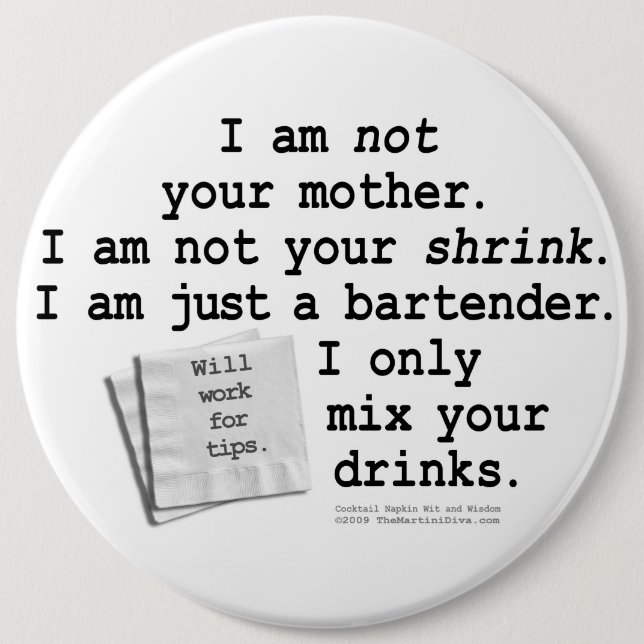 Knöpfe - ich bin EIN BARKEEPER Button (Vorderseite)