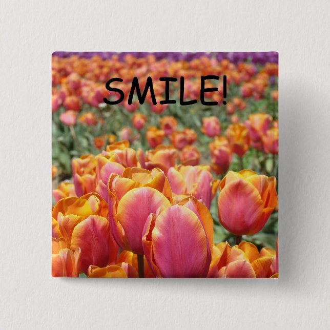 Knöpfe Tulip Blume Pink Orange Tulips Button (Vorderseite)