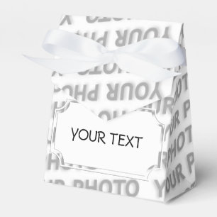 Knöpfen Sie Schablone für Ihr eigenes Foto, Bild Geschenkschachtel