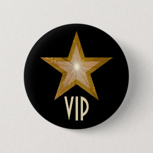 Knopfschwarzes "des Gold" Sternes "VIP" Button