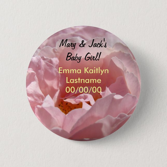 Knöpft Namensdas baby-Mädchen des Mama-Vaters Button (Vorderseite)