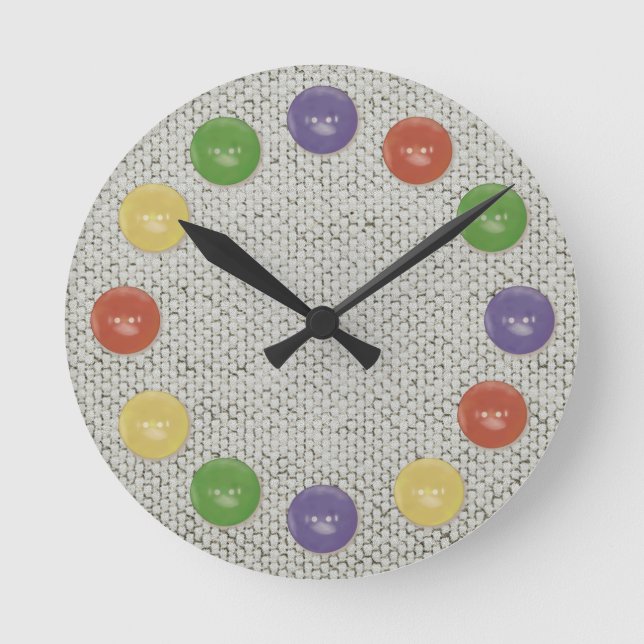 Knopfuhr Runde Wanduhr (Vorderseite)
