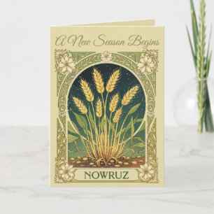 Knospender Nowruz Elegante Art Nouveau Botanik Karte