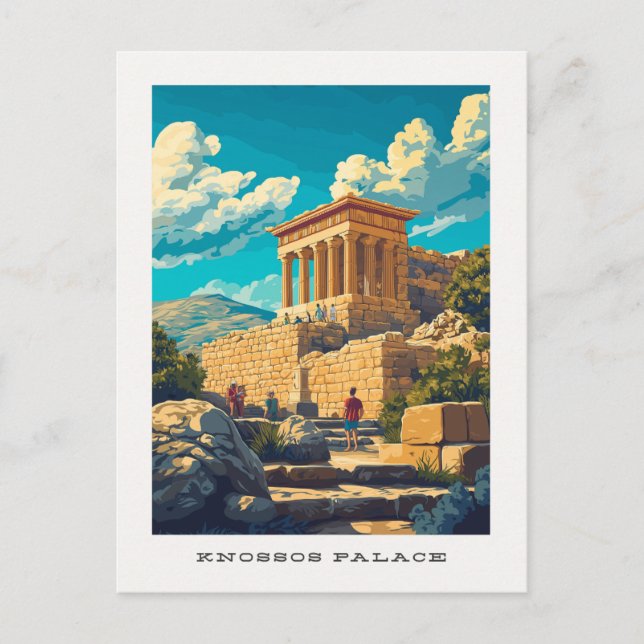 Knossos Palace Krete Griechenland Reise Postkarte (Vorderseite)