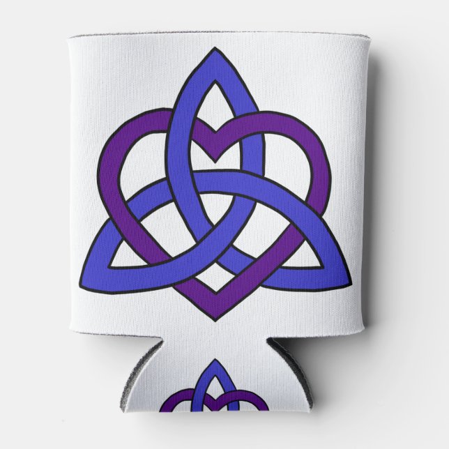 Knot des keltischen Herzens (Blaue Lila Variante) Dosenkühler (Vorderseite)