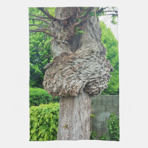 Knot on Tree Trunk, Knar, Nature Green Handtuch