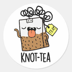 Knot-tea Funny Tea Pun Runder Aufkleber