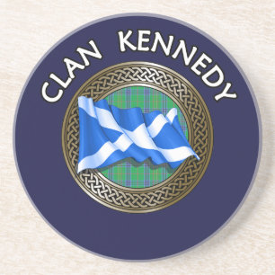 Knoten und Flagge des Clan Kennedy Tartan Getränkeuntersetzer