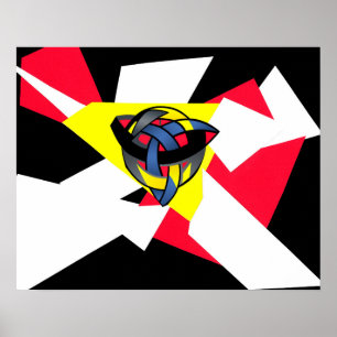"Knotete Welt" Kunst-Druck-Schwarzes Poster