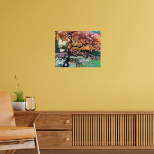 Knotiger Herbstlicher Japanischer Ahornbaum Poster