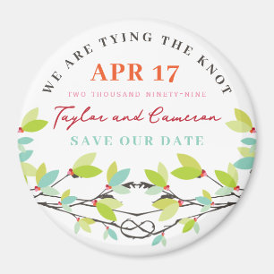 Knotted Liebe Trees Spring Wedding Save the Date Magnet