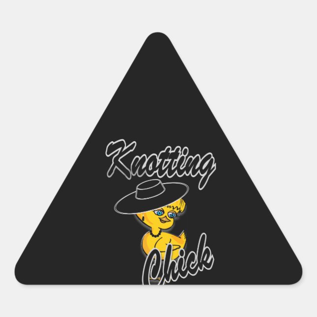 Knotting Chick #4 Dreieckiger Aufkleber (Vorderseite)