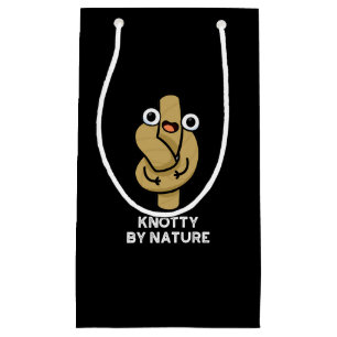 Knotty by Nature Funny Knot Pun Dark BG Kleine Geschenktüte