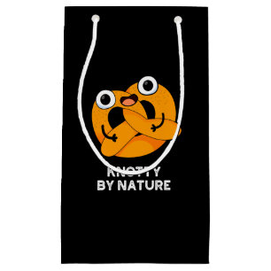 Knotty by Nature Funny Pretzel Pun Dark BG Kleine Geschenktüte
