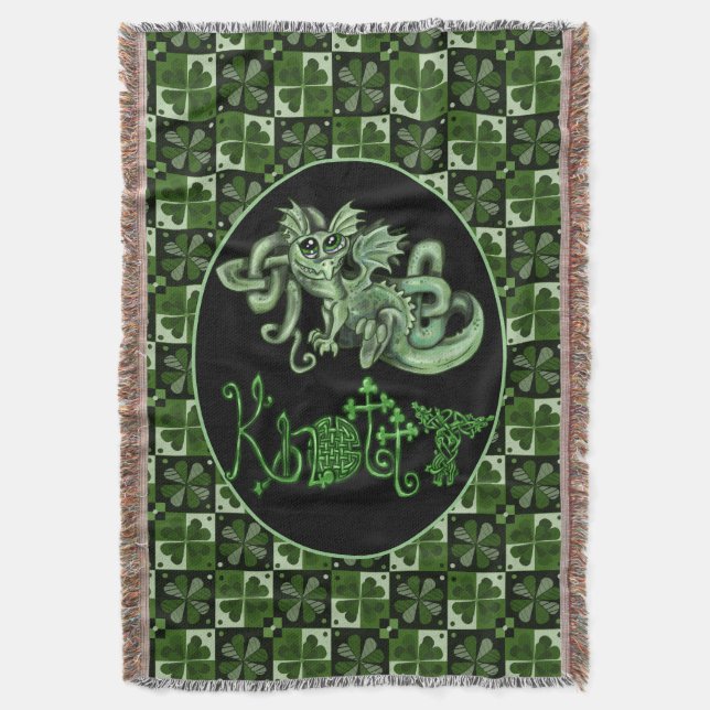Knotty Dragon Throw Blanket Decke (Vorderseite Vertikal)
