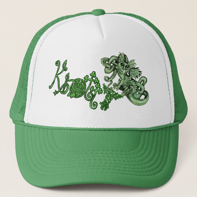 Knotty lil Dragon~keltischer Knoten Truckerkappe (Vorderseite)