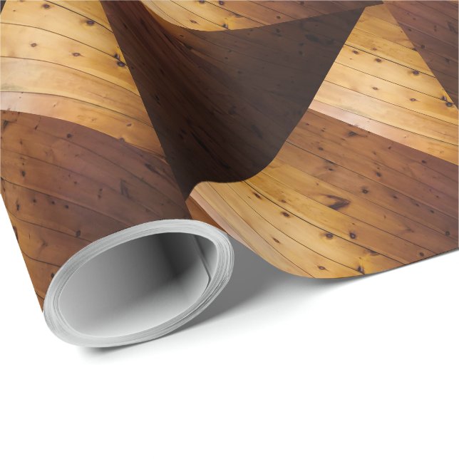 Knotty Pine-Holzlatten-Look Geschenkpapier (Rolleneckpunkt)