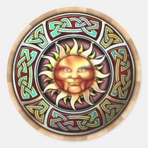 Knotwork Sun font face à des autocollants