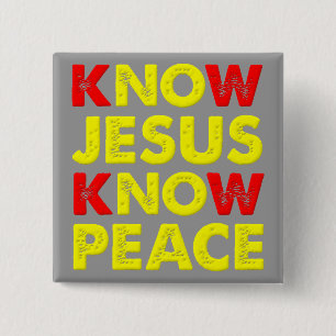 Know Jesus kennen Peace Christian Button Badge