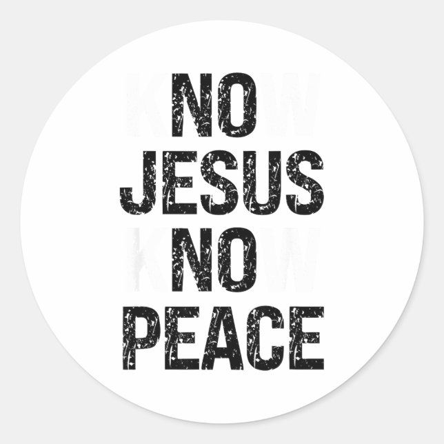 Know Jesus Know Peace Christian Vibes  Runder Aufkleber (Vorderseite)
